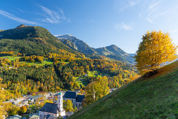 beautiful view on Berchtesgaden during autumn, Bavaria, Germany