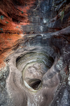 Western Australia &ndash; geological rock washout as pothole from flooding water from millions of years