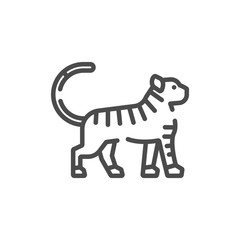 Tiger icon vector. Linear style sign for mobile concept and web design. Tiger symbol illustration. Pixel vector graphics - Vector.