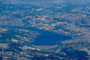 Stausee in Italien Luftbild