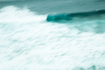 Sea water wave, abstract motion, long exposure, turquoise, blurred texture, background