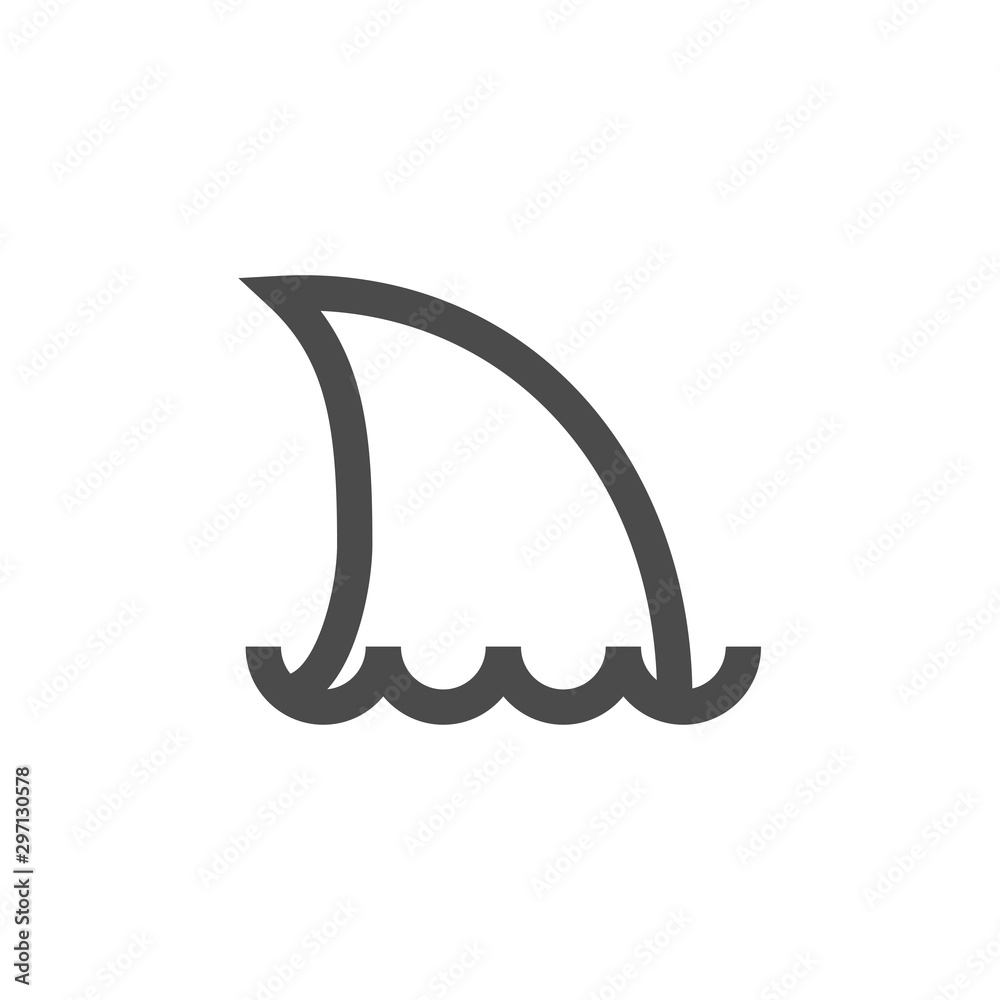 Poster Shark icon vector. Linear style sign for mobile concept and web design. Shark symbol illustration. Pixel vector graphics - Vector.
