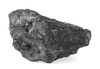 Coal isolated on white background, close up.