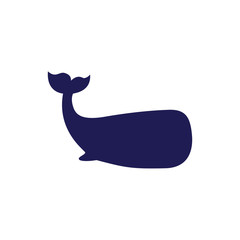 Blue whale icon vector. Linear style sign for mobile concept and web design. Blue whale symbol illustration. Pixel vector graphics - Vector.