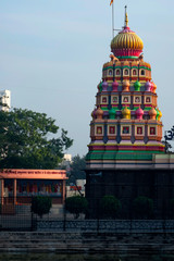 Colorful Temple at Wagholi, near Pune India.