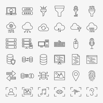 Data Science Line Icons Set