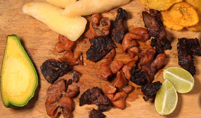 typical Dominican fry, fried pork and cassava.