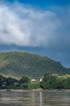 Landscape along the Mekong to Pak Ou caves, Laos 