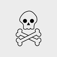 Skull and cross bone icon. EPS vector file
