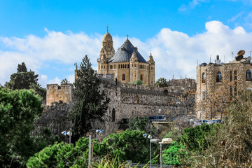 Fototapeta na wymiar Panoramic View to the Jerusalem Roofs, Holy Land, Israel