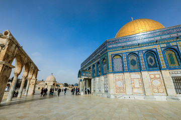 View to the Dome of the Rock islamic from Islamic Part, Jerusalem, Israel