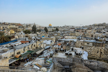 Panoramic View to the Jerusalem Roofs, Holy Land, Israel
