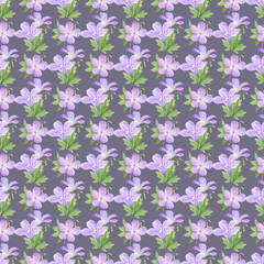 Seamless pattern of watercolor geranium flowers. Perfect for web design, cosmetics design, package, textile, wedding invitation, logo