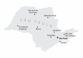 Obraz premium Sao Paulo State isolated map