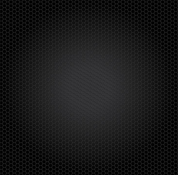 Vector background pattern of black honeycomb cells