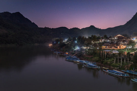 Nong Khiaw village of north Laos along the Nam ou River