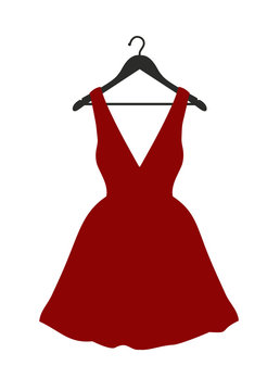 Little Red Dress On Black Clothes Hanger