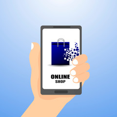 Flat modern vector illustration concept of online shopping web store