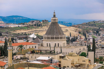 Panoramic View to the Basilica of the Annunciation, Nazareth, Israel