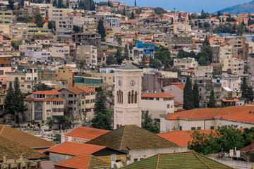 Panoramic View to the Basilica of the Annunciation, Nazareth, Israel