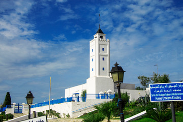 White and blue town Sidi Bou Said, Tunisia, North Africa