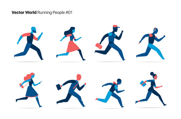 A acollection of running characters