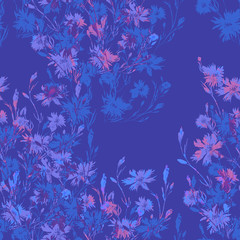 Watercolor seamless pattern. Illustration. Flowers