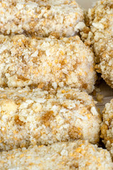 Cheese balls in batter close-up