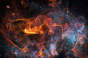 Fototapeta na wymiar Abstract fractal smoke texture, digital artwork for creative graphic design