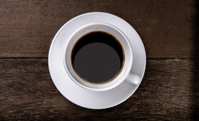 Hot coffee with blurry background