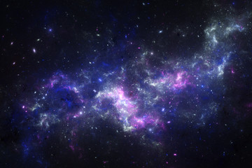 Obraz na płótnie Canvas Abstract fractal sky with space milky way, digital artwork for creative graphic design