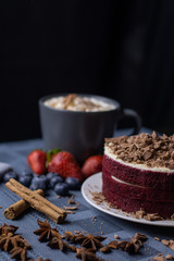 chocolate cake with berries