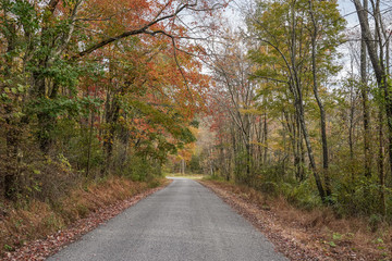 Fototapeta na wymiar Autumn drive through the country of Western Pennsylvania. 