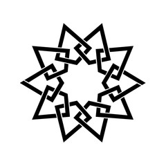 Kufic pattern symbol with a white background