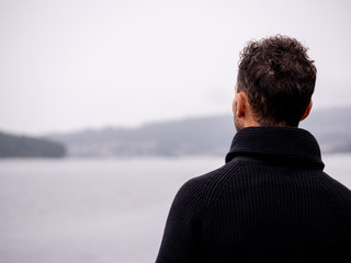 back of a man isolated