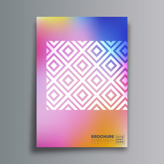 Abstract design poster with rhombus and gradient texture for flyer, brochure cover, vintage typography, background or other printing products. Vector illustration