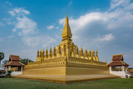 Pha That Luang stupa, symbol of Laos, Vientiane city 