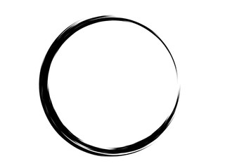 Grunge circle made of black paint.Grunge black ink frame made for your project.