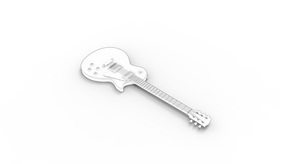 sketch illustration of a electronic guitar on white background