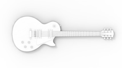 Obraz na płótnie Canvas sketch illustration of a electronic guitar on white background