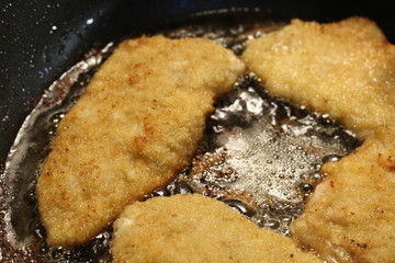 Wiener schnitzel - roasted in a pan