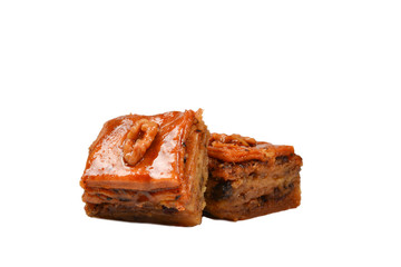 Tasty baklava isolated on white background.