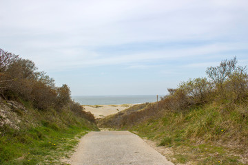 Fototapeta na wymiar Path trough the dunes, Renesse, Zeeland, the Netherlands