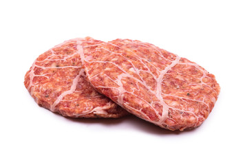 Fototapeta premium Burger cutlet isolated on white.