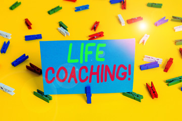 Writing note showing Life Coaching. Business concept for demonstrating employed to help showing...