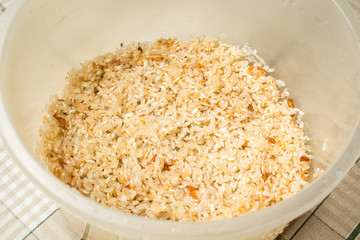 Long grain rice for cooking pilaf.