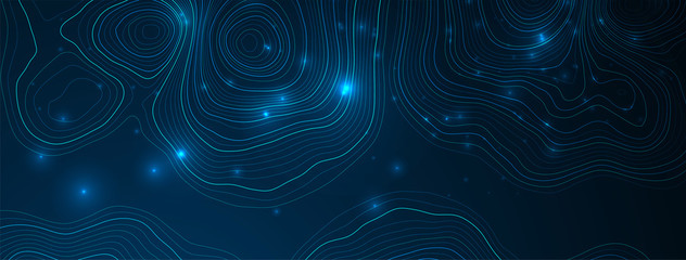 Vector landscape geodesy topography map background. Line texture pattern. © Alex