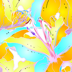 Fototapeta na wymiar Pastel Floral Seamless Pattern. Delicate 
