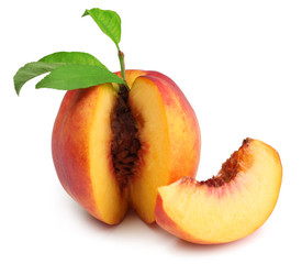 Peach isolated on a white background