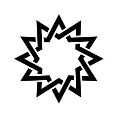 Kufic pattern symbol with a white background 